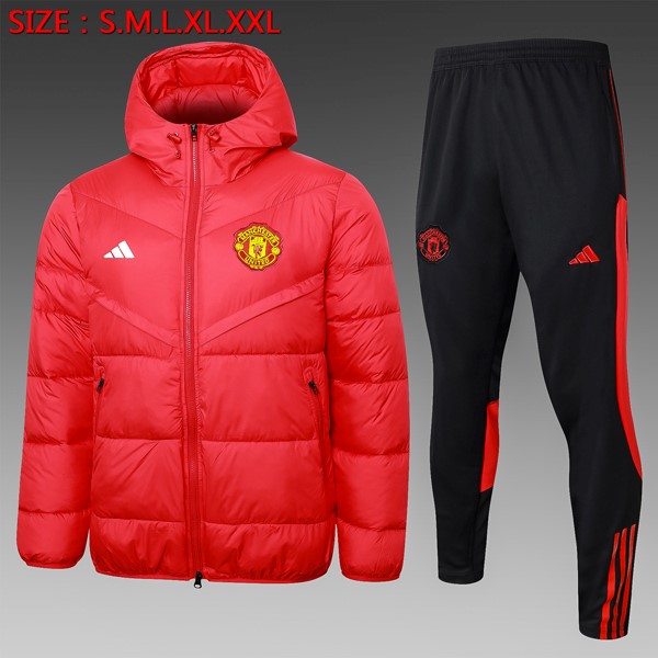 Abrigo Plumón Manchester United Conjunto Completo 2024-2025 Rojo